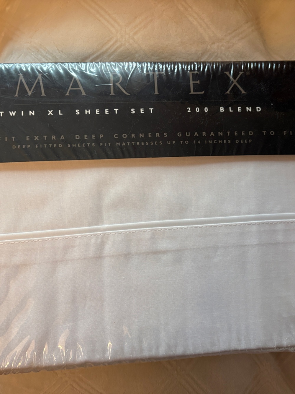 Martex Twin XL White ( or cream?)  Sheet Set - 200 Blend Fits Up to 14”